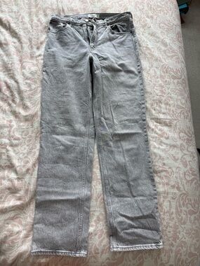 Abercrombie & Fitch Gray High-Rise Straight Jeans